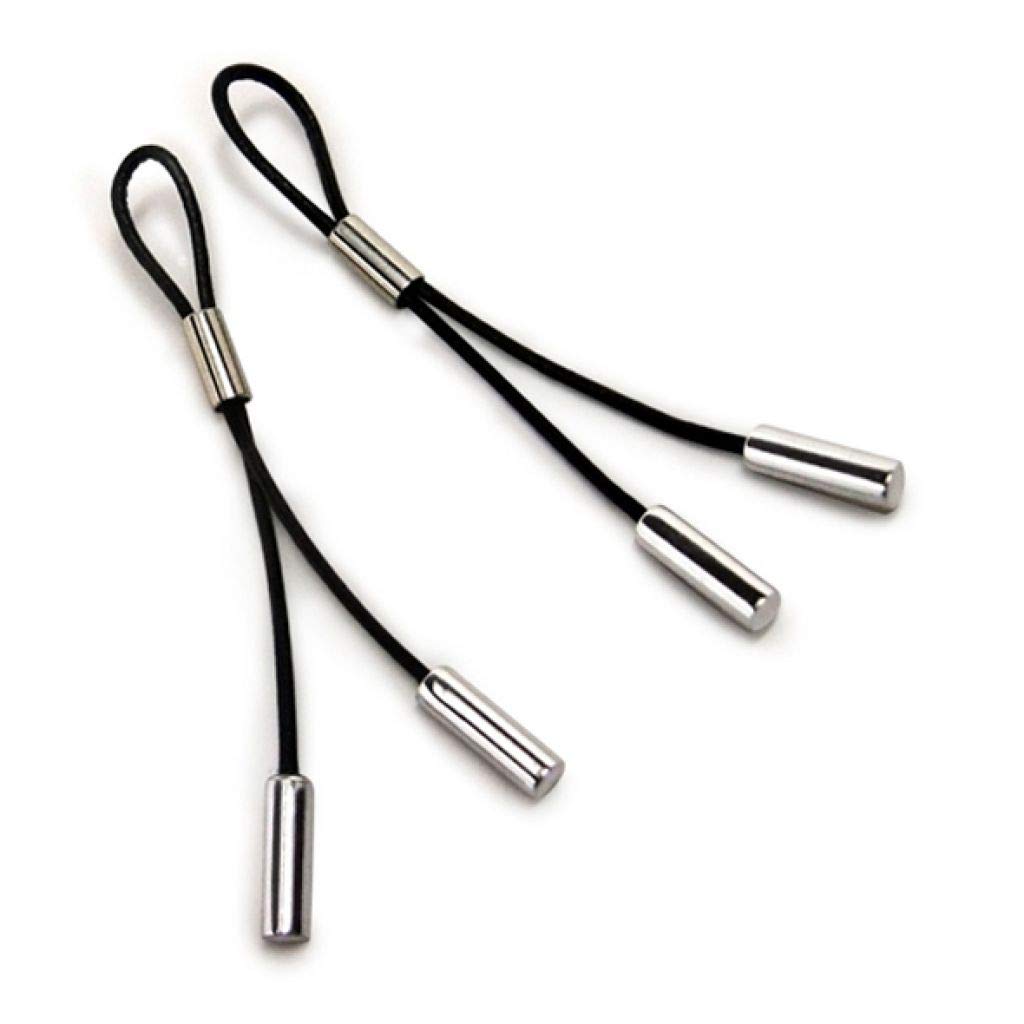 Crave - Leather Nipple Tassels - Ledernippelquasten, Sexspielzeug für Erwachsene, Schwarz/Silber