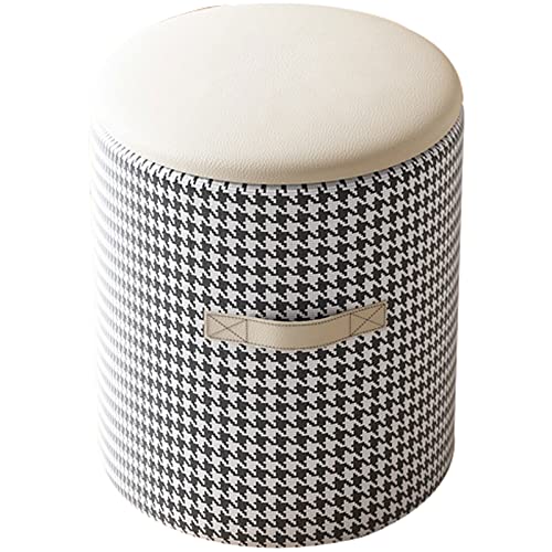 Pouf ottoman portable blanc lin pour éviter les sols rayés