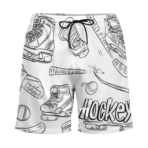 Hockey Skates And Ice Pucks Men's Board Shorts Swimsuit Beach Pants Swimwear Bathing Suits4