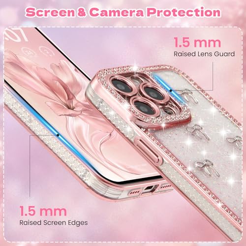 FABSPARK Clear Case for iPhone 15 Plus,Glitter 3D Bow,Pink/Silver Bow by FABSPARK - Used condition - Image 3
