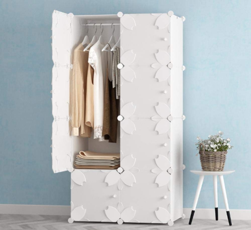 Armario modular de plástico con 8 puertas y colgador infantil 75x47x147 cm