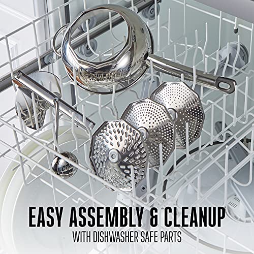 Weston Stainless Steel Food Mill , 2 Quart Capacity, 3 Milling Discs, Dishwasher Safe #TOP5