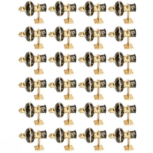 Image of Stylish Curtain Hooks /Curtain Knobs /Rod Rail Bracket for Home Black Gold Finish (24P, Black Gold)