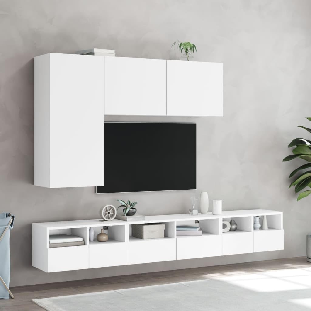 Mobile TV a parete bianco 60x30x30 cm legno Cosite design moderno spazio-cantare Sto per soggiorno facile montaggio Slish Home Fur