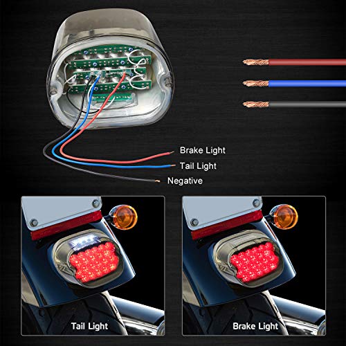 Nthreeauto Led Tail Light Silver Fl Smoked Layback Brake Taillights Compatible With Harley Dyna, Flst, Fxstb, Fxst, Touring Models #TOP1