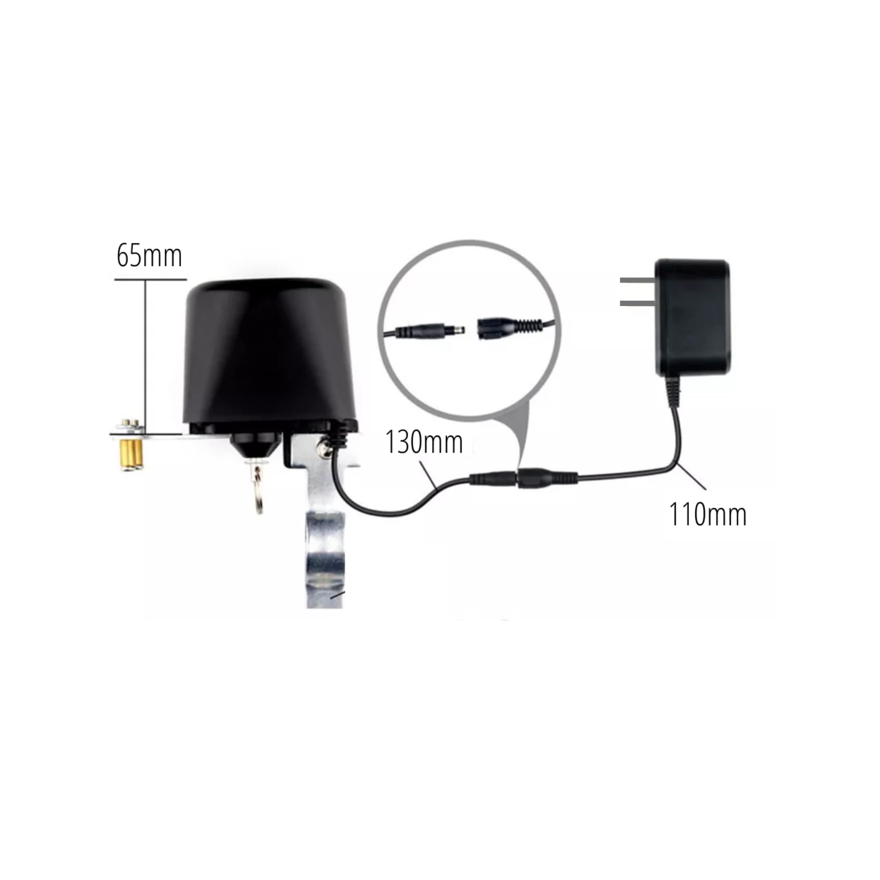 Válvula WiFi de Agua y Gas Marca España Electroválvula WiFi de Agua y Gas Compatible con Alexa y Google Home, Smart Life, Tuya, IFTTT Dispositivos iOS y Android (Negro)