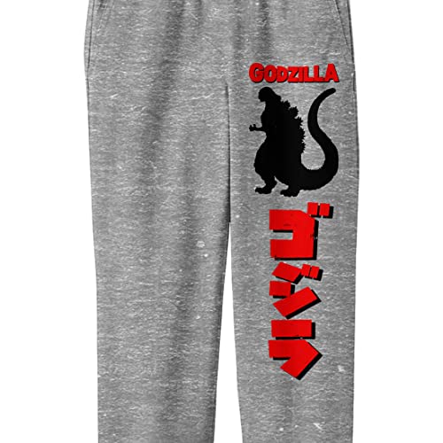 Godzilla Classic Silhouette Character with Kanji Logo Youth Boys Athletic Heather Sweatpants2