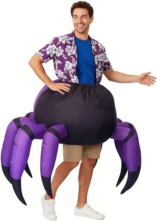 Spider Inflatable Costume Funny Halloween Costumes Blow Up Animal Costume for Adult