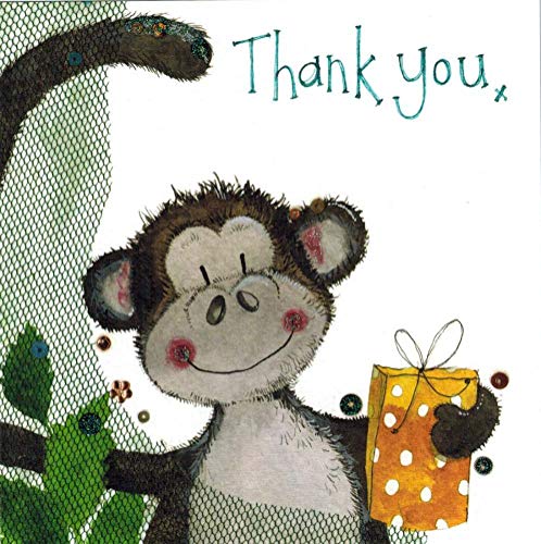 Alex Clark Monkey Thank You Social Stationary Pack of 8 Cards and Envelopes