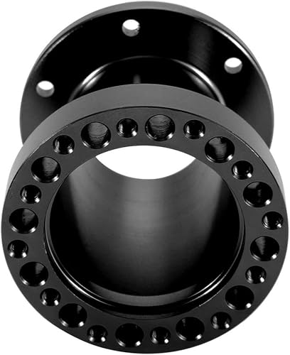 Miniatura 7 de Buje de volante de automóvil, kit de adaptador de cubo de dirección universal de aluminio de 3 pulgadas (negro)