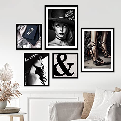 Image of kotart Aesthetic Premium Wall Decor Painting for Wall Decoration - Paintings with Frame for Home Decor - Painting for Bedroom Living Room (Framed, Multicolor) Set of 5