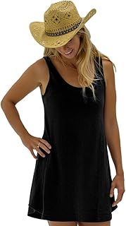 Dresses for Women – Organic Cotton Tank Dress, Black Dress – Made from T...