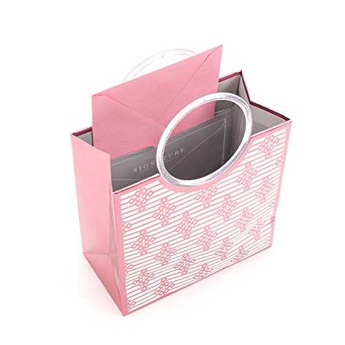 Hallmark Signature 7" Medium Gift Bag With Tissue Paper (Pink Foil Geometric) For Mother's Day, Birthdays, Baby Showers, Bridal Showers, Bachelorette Gifts Or Any Occasion #TOP4