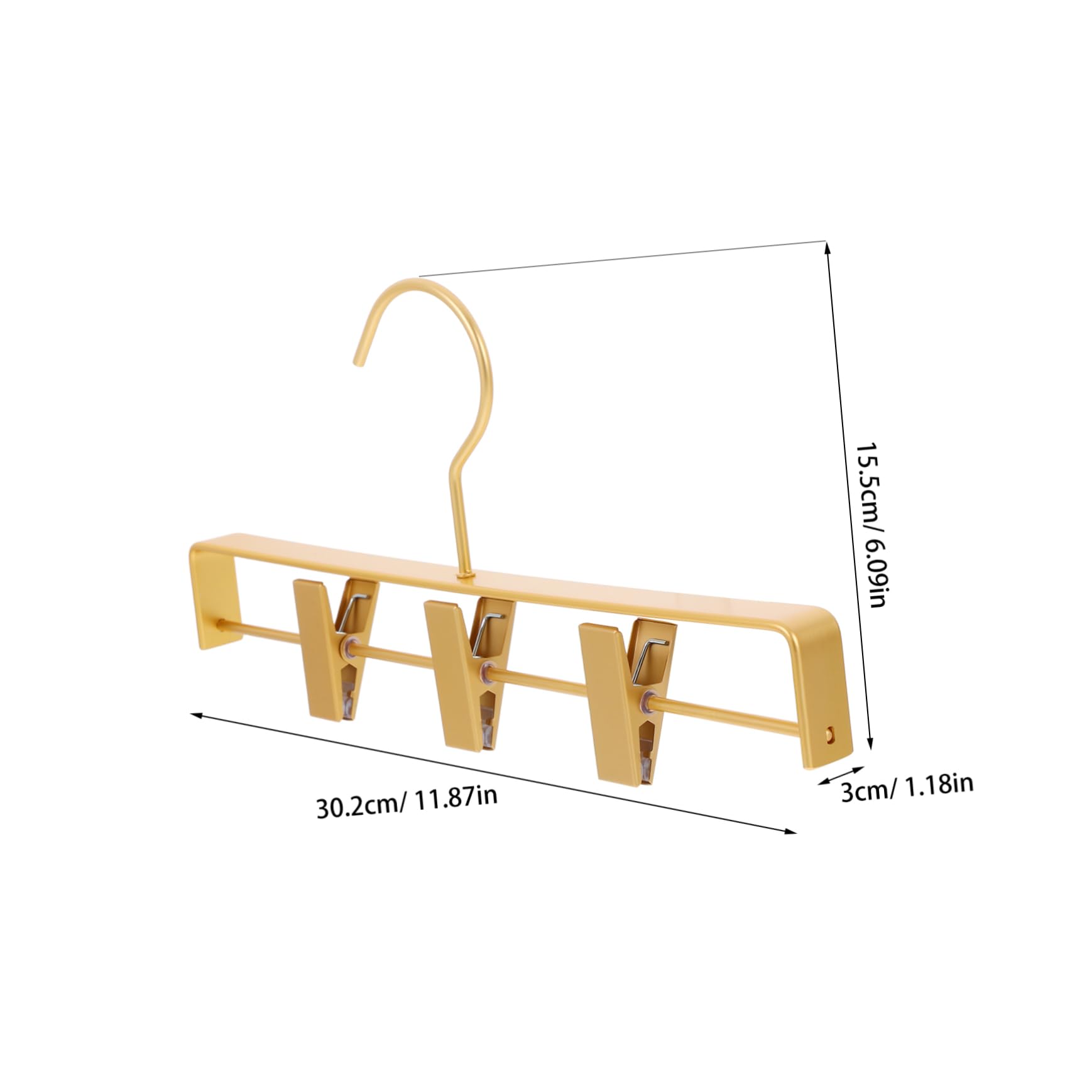 Luxshiny Pants Hangers with Clips Space Saving Hangers for Clothes Aluminum Alloy Non Slip Design for Skirts Jeans and Trousers Elegant Gold Finish for Closet Organizer