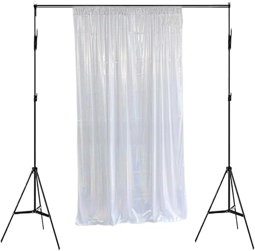 LQIAO - Cortina de telón de fondo de tela holográfica con purpurina, color rosa