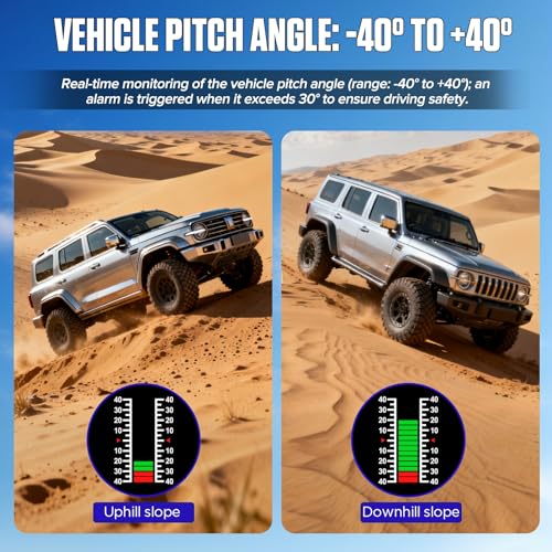 MR CARTOOL M60 Auto Neigungsmesser Kfz Digital GPS Tacho HUD Anzeige Clinometer mit Kompass für alle Fahrzeuge SUV Offroad