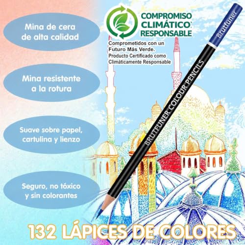 Miniatura 2 de 132 Lápices Colores Profesionales Con Bolsa De Cremallera Portátil Premium Negra. Lápices De Dibujo Profesional Perfectos Para Adultos Y Artistas Que Dibujan, Colorear Y Esbozar