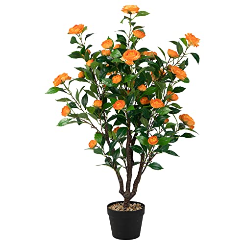 【Materiali di Qualità Superiore per una Lunga Durata】Le foglie e i fiori sono realizzati in PE resistente, così che non si rimuovano facilmente e si mantengano bene per moltissimo tempo. Il robusto tronco in PP è resistente alle crepe. Realizzata in materiale plastico di alta qualità, la pianta finta è inodore e anallergica per un uso sicuro.