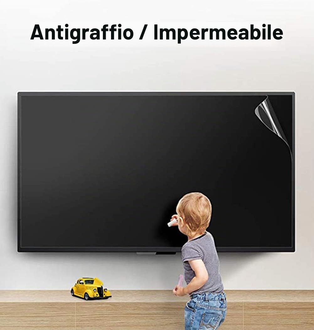 Pellicola protettiva per schermo TV da 32 a 80 pollici, filtro anti luce blu e antiriflesso, per alleviare l'affaticamento degli occhi, per LCD LED OLED QLED HDTV, 32", 695 x 390 mm