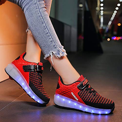 Nsasy Kids Roller Shoes Boy Girl Sneakers with Wheels Become Sport Sneaker with Led for Christmas Birthday Children Gift3