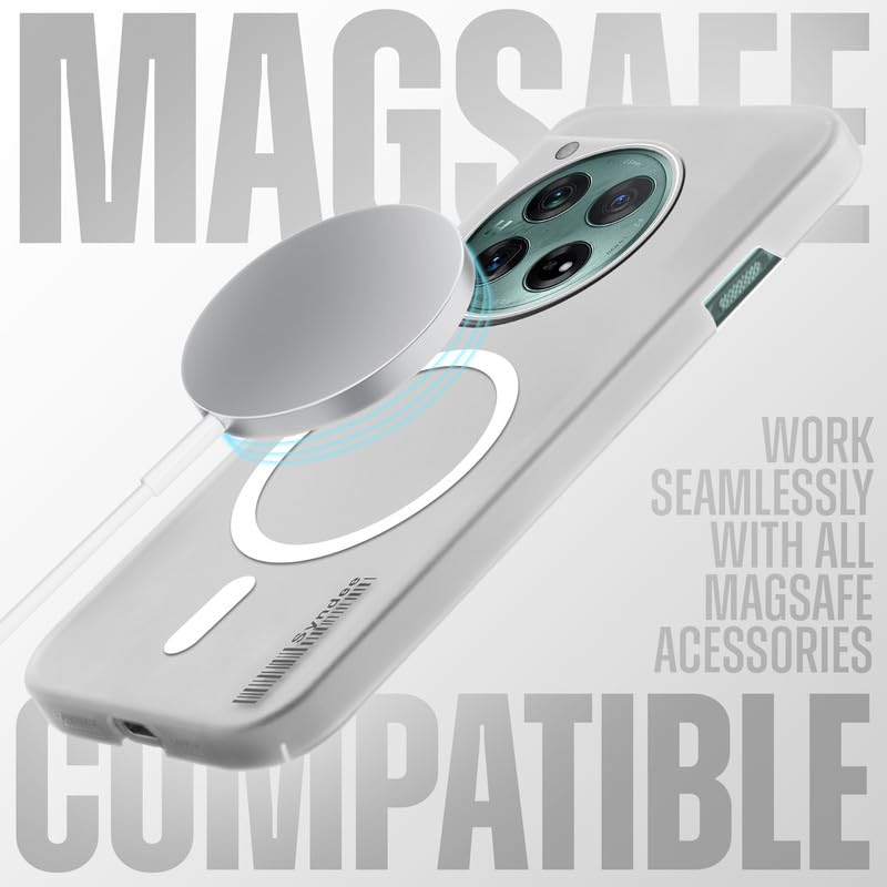 Image of Mr. Case Back Cover for OnePlus 12 5G Elegant Frosted White Translucent Back Only Compatible with Wireless Magnetic Accessories | Anti-Scratch Shockproof Phone Case - White