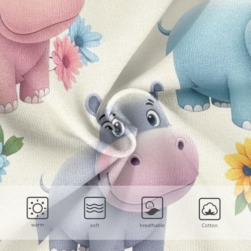 Cute Hippos Pastel Cotton Toddler Underwear, Girls Panties, 2T–8 Years3