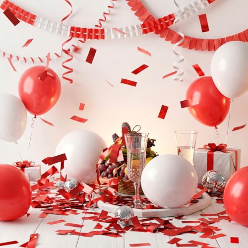 Image of Sumind 1000 Grams Red Large Metallic Confetti Glitter Throwable Table Scatter Foil Confetti for Wedding Birthday Party Baby Shower Graduation Valentine Christmas Celebrations