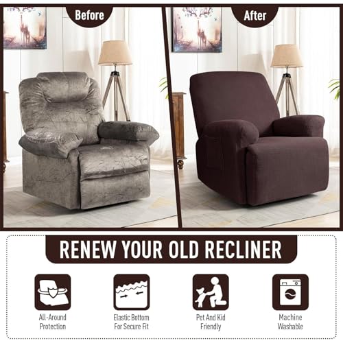 Funda elástica para sillón reclinable grande protector de sofá relax celeste 5