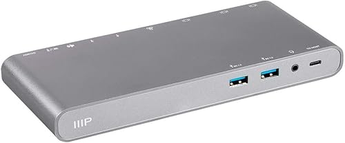 Miniatura 2 de Monoprice Estación de acoplamiento USB-C de doble monitor para portátiles USB-C, MST y entrega de energía de hasta 100 vatios con cable USB-C, 4K a