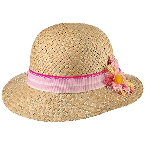 LIPODO Sombrero de Niña Sandra Niño - Made in Italy Playa Sol con Banda Grosgrain Primavera/Verano - 51 cm Natural Cover