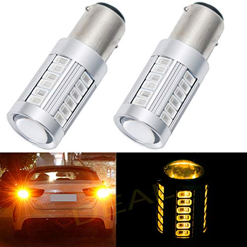 DEAL AUTO ELECTRIC PARTS 2pcs 1157/Bay15d Amber/Yellow 33x 5630 SMD LED Bulbs For Turn Signal/Parking/Side Marker/Daytime Running/Fog/License Plate/Backup/Reverse/Stop/Brake/Head Light/Tail Lamp