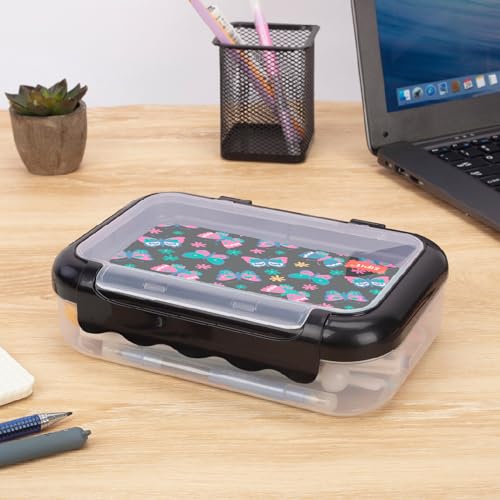 Image of ZIPIT: 2 Compartment Recycled Box - Butterflies - Large Capacity Pencil Case, Plastic Stationery Organizer, School Supplies-Toys Holder, Kids Girl-Boy