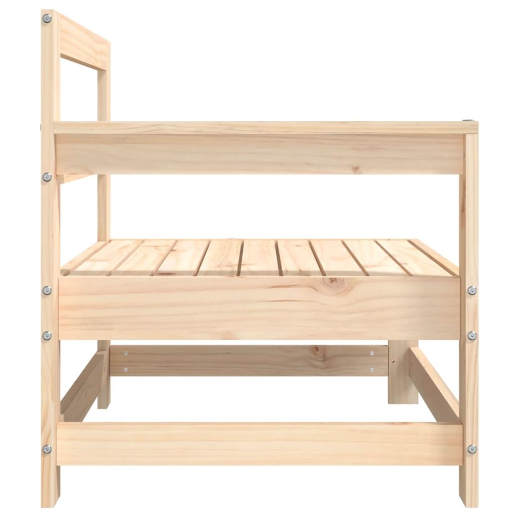 Divano angolare da giardino, 2 pezzi, in legno massello di pino, resistente alle intemperie, per terrazza, balcone, lounge con braccioli e schienale, robusto divano da giardino per esterni