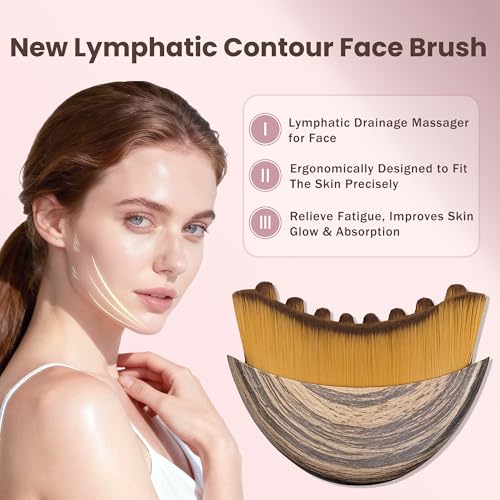 Image of New Lymphatic Contour Face Brush for Sculpting, Lymphatic Drainage Massager for Face, Ergonomically Designed to Fit The Skin Precisely and Relieve Fatigue, Improves Skin Glow & Absorption (1 Pack)