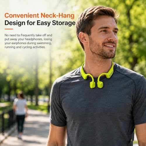Image of Swimming Headphones Underwater, Open Ear Lap Swimming Earbuds Bluetooth6.0