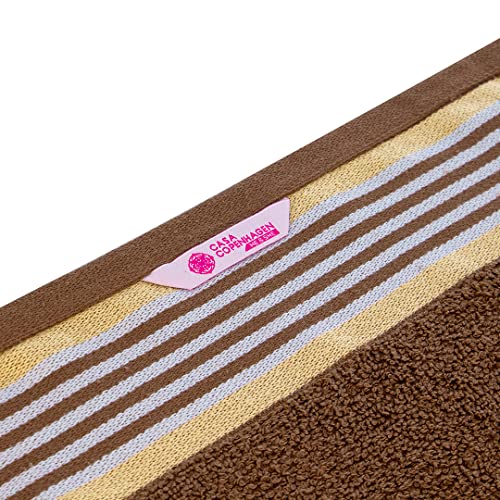 Image of Casa Copenhagen, Germany Design - He & She Super Soft Collection 2 Pieces 100% Cotton Large Bath Towel (Size : 70 x 140 cm) - Brown & Sandy Beige
