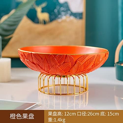 Modern Storage Box Home Living Room Coffee Table Candy Tray Nut Storage Fruit Tray Jewelry Snack Boxs (Color : Green) (Orange) image 4