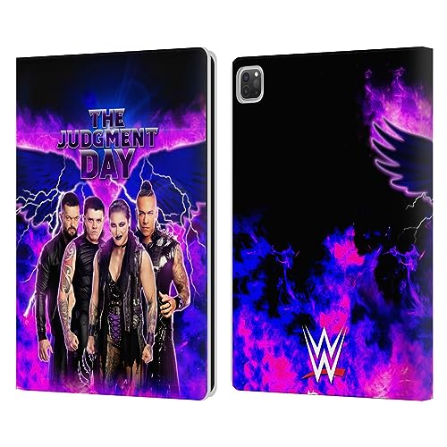 Head Case Designs Officially Licensed WWE Finn, Damian, Rhea, Dominik The Judgment Day Leather Book Wallet Case Cover Compatible with Apple iPad Pro 12.9 2020/2021/2022