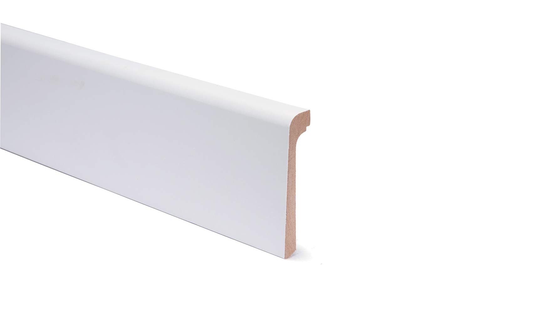 Battiscopa Coprimarmo in MDF, Bianco Vernicibile, H9.2 cm, Scatola da 5 Pz Tot. 12m lineari