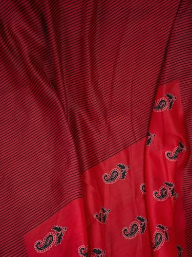 Image of Satrani Women's Chanderi Cotton Printed Ready To Wear One Minute Pre Pleated Readymade Saree with Unstitched Blouse Piece