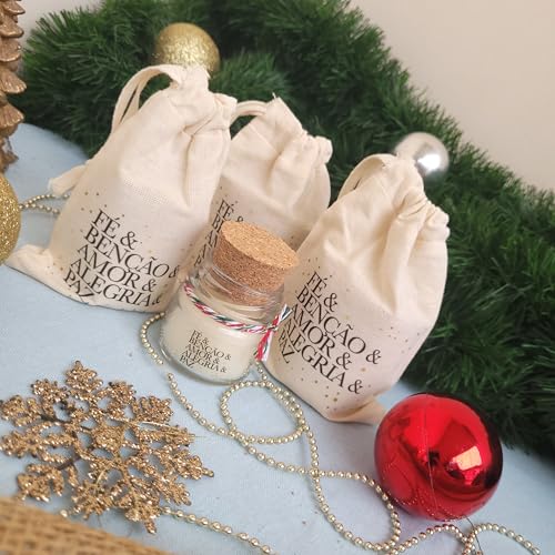 KIT 5 VELAS DE NATAL COM TAMPA DE ROLHA (40g) | FÉ E BENÇÃOS