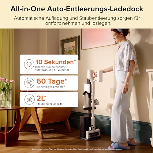 roborock H60 Hub Akku Staubsauger mit Absaugstation, 27000Pa/300W/60 Min – Ansicht 2