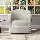 Christopher Knight Home Octavia Contemporary Fabric Swivel Chair, Wheat, Black 31.25D x 30.25W x 31.25H in