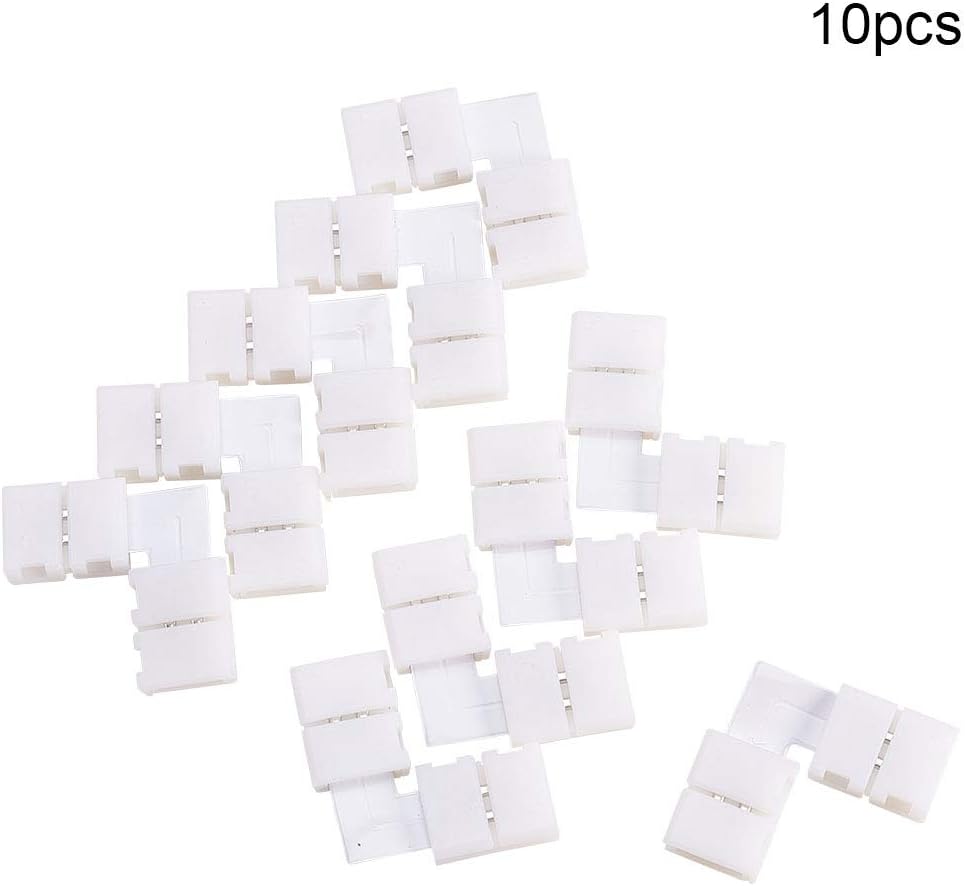 Othmro 10Pcs L Shape 2 Pin LED Light Strip Split Connectors for SMD 3528 Multicolor LED Strip