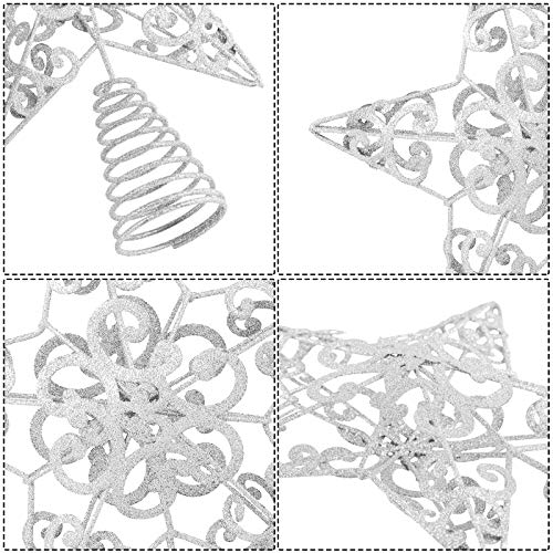 Uratot Glitter Metal Christmas Tree Topper Hallow Wire Star Treetop Decoration With Sequins For Holiday Seasonal Christmas Tree Ornament #TOP1