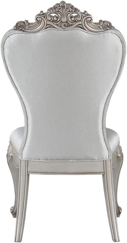 Acme Gorsedd Upholstered Tufted Side Chair in Cream and Golden Ivory Set of 2
