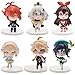 Decoración de Pastel de Genshin Impact Mini Juego de Figuras Happy Birthday Decoración de Tartas Partido Decoraciones de Pasteles Cumpleaños Fiesta Home Car Decoration Ornamentos 6Pcs