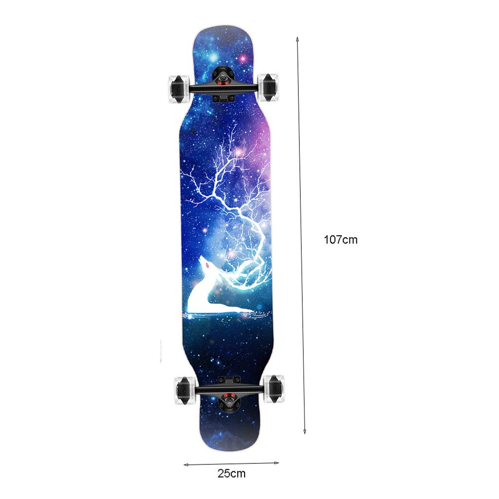 TXTC Anfänger Longboard Komplett Skateboard for Jungen Und Mädchen Erwachsene Jugendliche Professionelle Skateboards Vierrädrige Scooter-Tanz-Brett Mit Bunten Blinkenden Räder (Color : C)