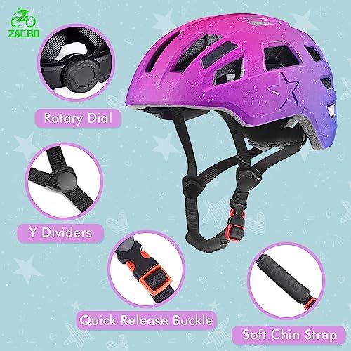 Zacro Kids Bike Helmet for Boys and Girls - From Toddler to Youth Ages 2-5/5-8/8-14 Years Old, Adjustable Multi-Sport Bicycle Skateboard Roller Skating Scooter Balance Bike Helmets for Children Safety 4 51K4PRMzP8L. AC