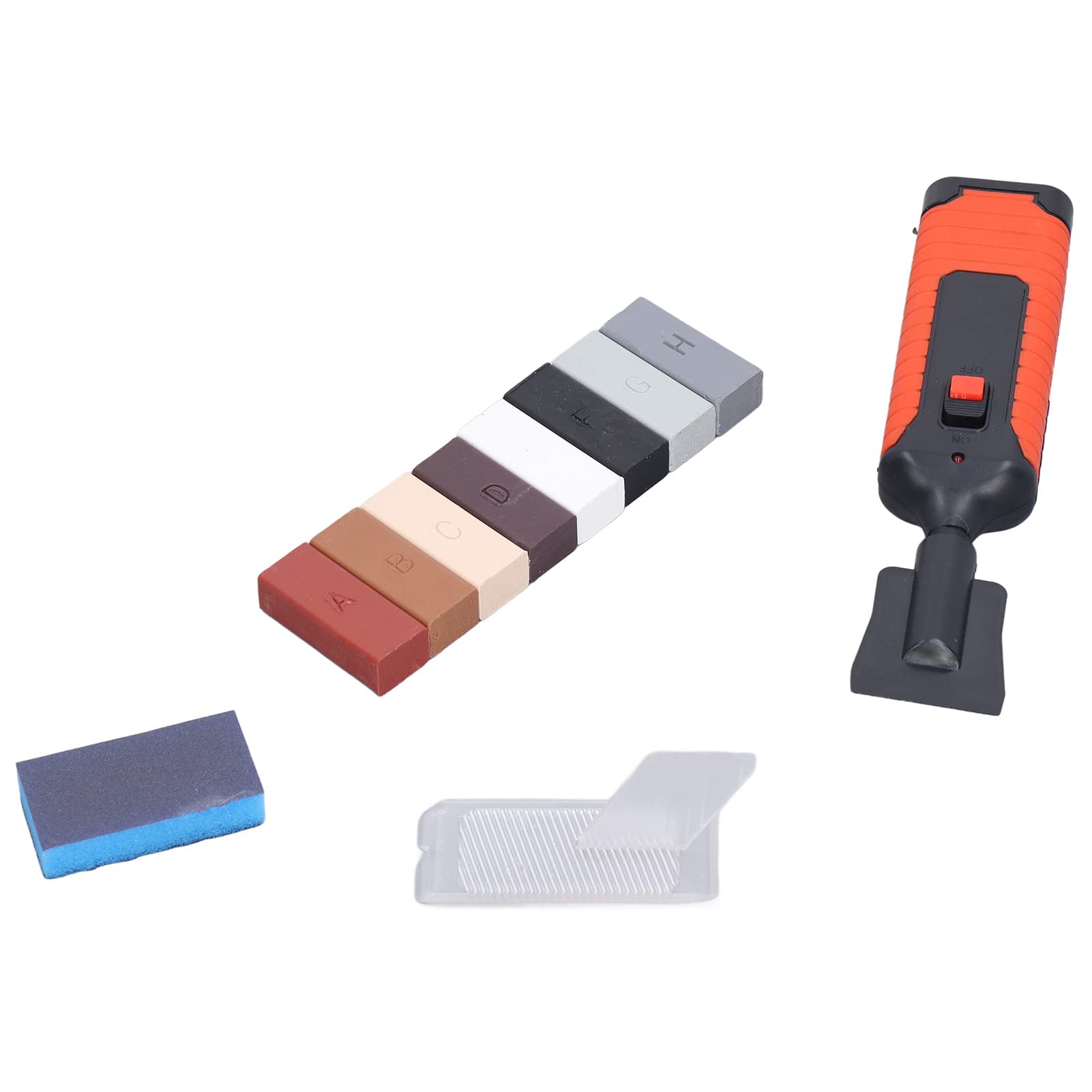 POENVFPO Kit di Riparazione per Piastrelle con Penna Riscaldante Elettrica e 8 Blocchi di Cera per Schegge di Crepe in Ceramica e Porcellana, Fessure per la Doccia, per la Casa, Correzione Fai Te